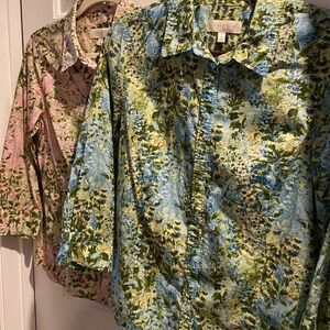 2 Talbots Floral Shirts